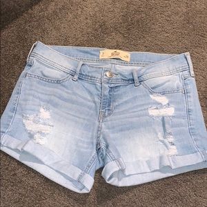Light Wash Jean Shorts with Rips